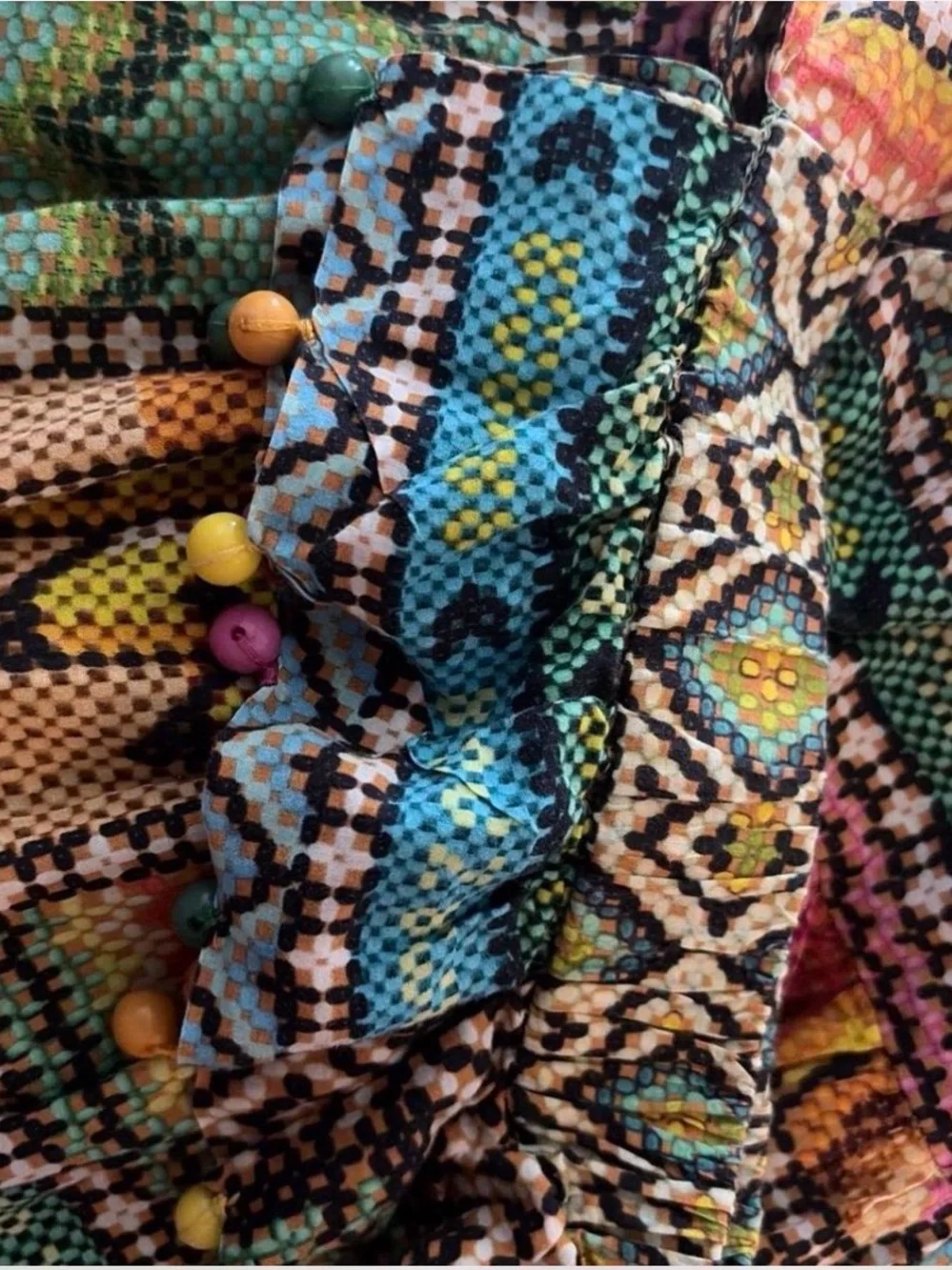 Farm RioColorful Patchwork Maxi Dress - Picture 4 of 5